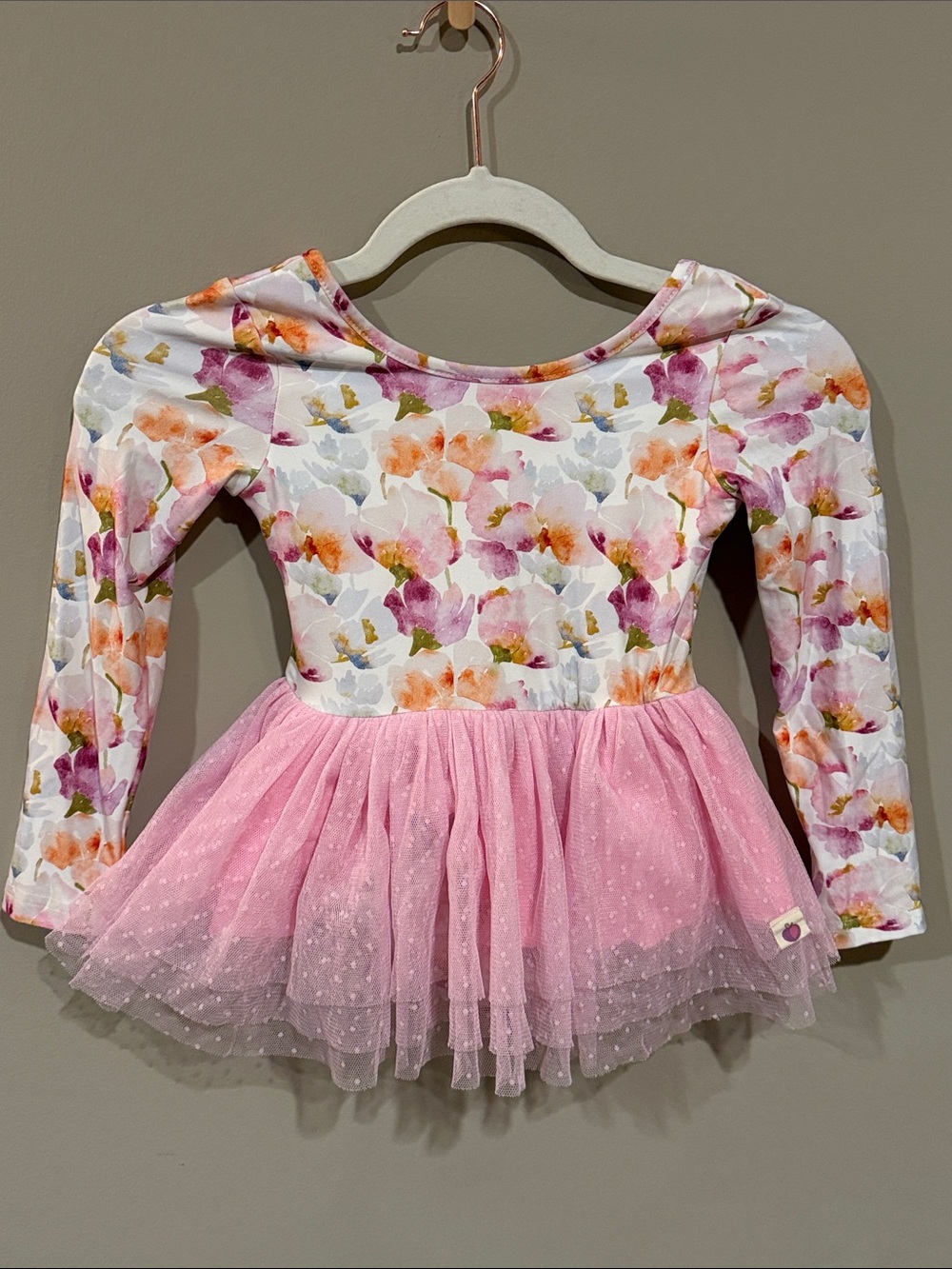 cheeky plum Floral Top with Pink Tulle Skirt